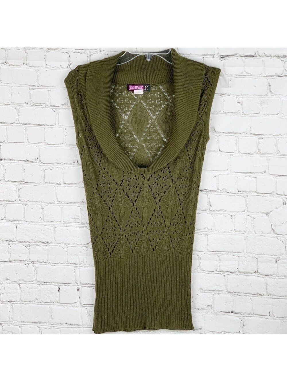 EUC-SAY What? Shawl Collar Lightweight Knit Top SM